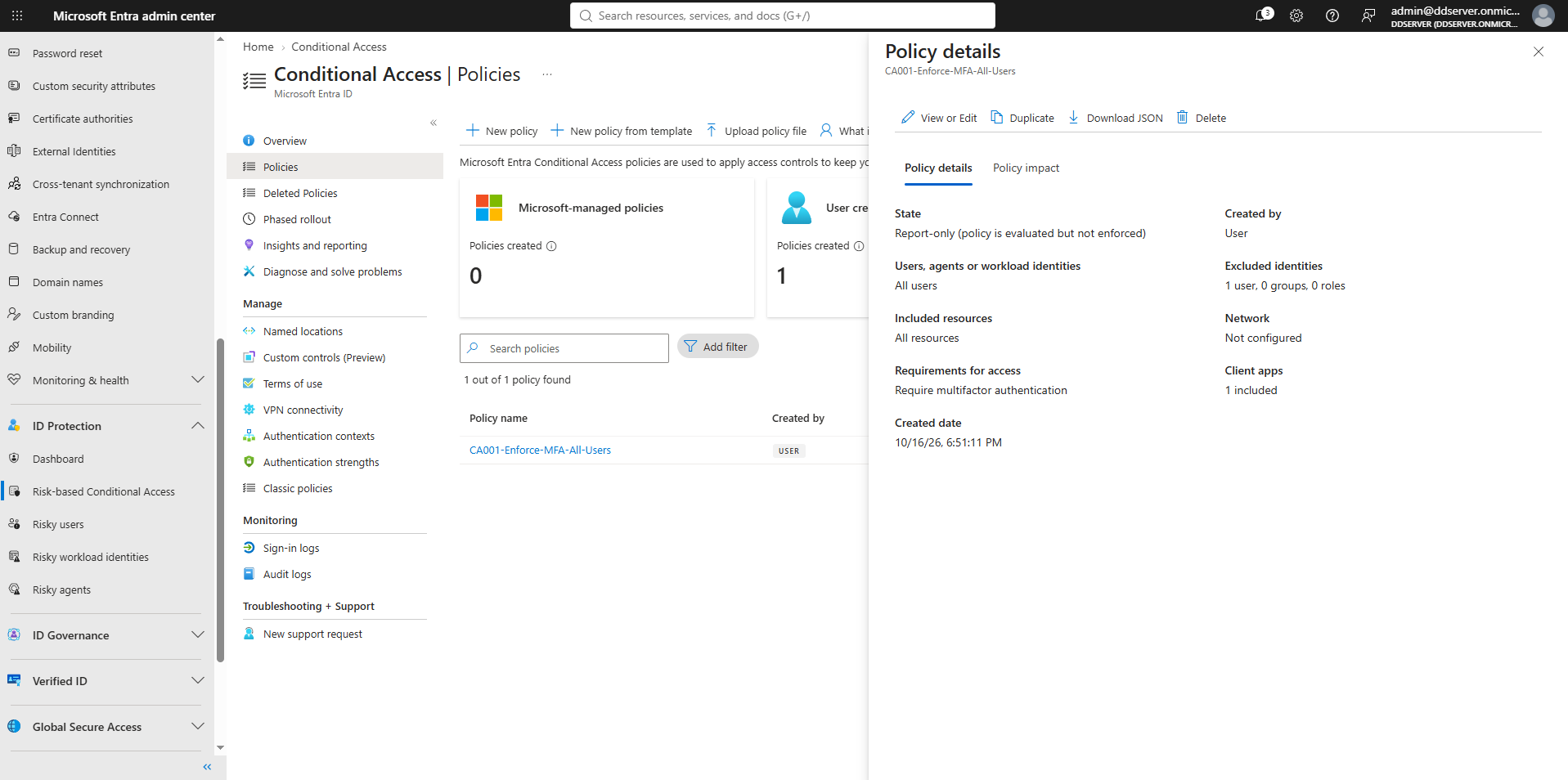 Conditional Access Policy Creation